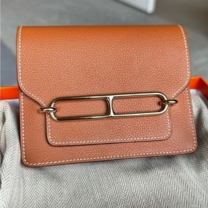 Hermes Roulis Slim Wallet, Gold color, GHW